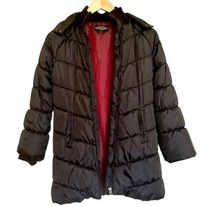 LUCKY BRAND | Black Coat Puffer w/ Fur Trim Hood